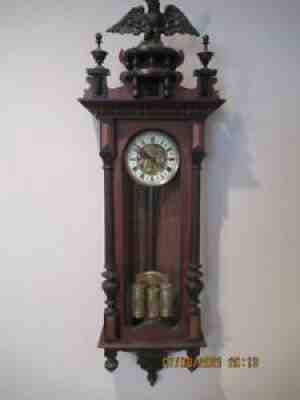 Antique Gustav Becker Vienna Regulator Clock with Grand Sonnerie Chimes --1895
