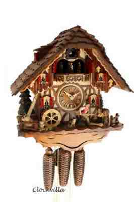 cuckoo clock hettich black forest 8 day original german music horse farm new