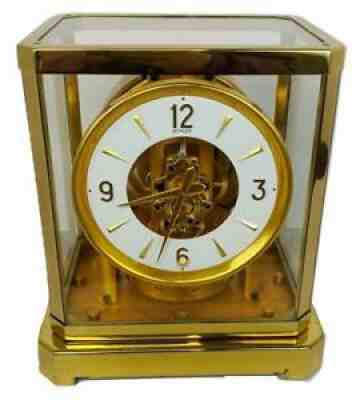 Vintage LECOULTRE ATMOS 519 Brass Glass 15j Swiss Perpetual Motion Clock #69873