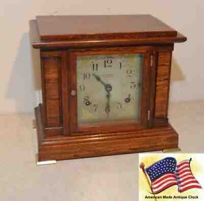 RESTORED SETH THOMAS MID-SIZE ANTIQUE SONORA BELLS CHIME CLOCK NO. 00-1911