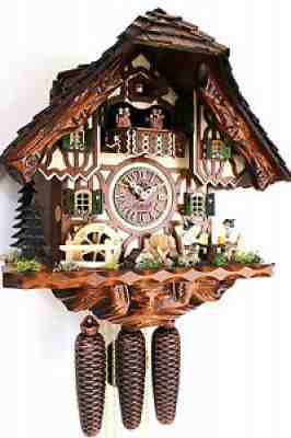 cuckoo clock hettich black forest 8 day original germany music beer drinker NEW