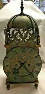 Antique Brass Fuse Lantern Clock - England