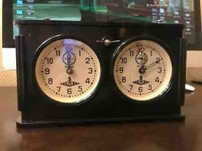 â?­ Chess Clock Jantar Amber OChZ Vintage USSR Russian Tournament Black EXCELLENT