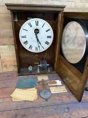 Stromberg Chicago 31â?X21â? Electric Time Co Clock Dated 1927 Full Paper Work Incl