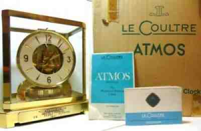 VINTAGE 1970 JAEGER LeCOULTRE ATMOS 528-8 BRASS PERPETUAL MOTION CLOCK 15 JEWELS