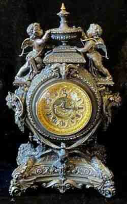 ANSONIA "LYDIA" STATUE CHIME MANTLE CLOCK ~RUNNING~ EX+ CONDITION~NO RESERVE
