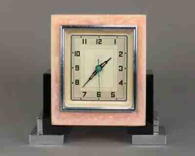 1930s Art Deco Orchid Pink Catalin Bakelite Bond Electric Clock - Rare Color