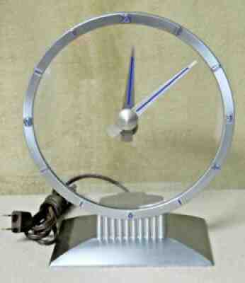 Vintage Art Deco | SILVER JEFFERSON EXCITING HOUR Electric Clock | Mantel Shelf
