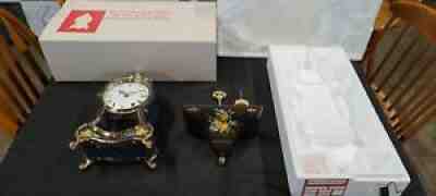 Very Nice Bucherer Swiss Made Mantel Clock with Wall Sconce with original box