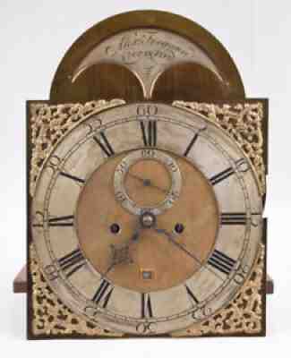 Scottish 8 day signed brass dial grandfather clock movement @ 1760 Original