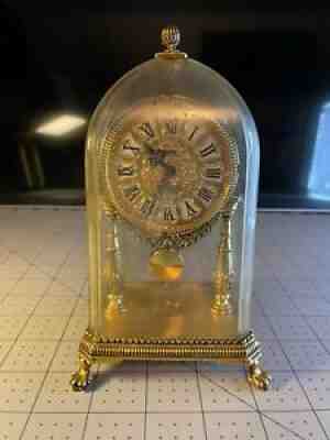 Schmid West Germany 8 Day Clock Brass Lucite ASIS!!