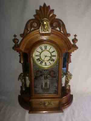 Antique Ansonia Pendulum Parlor Kitchen Mantle Clock with chime clock Works