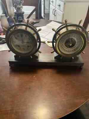 CHELSEA VINTAGE SHIPS BELL CLOCK BAROMETER CLAREMONT MODEL~1946