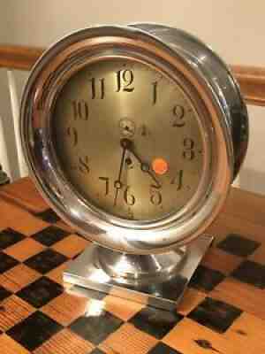 American Steam Gauge & Valve Co Shelf Clock 8 1/2â? Dial Chelsea Marine Movement