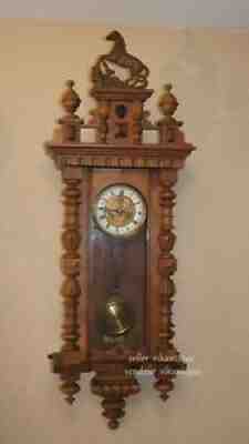Schlenker & Kienzle 1903 German Antique Wall Clock Antik Deutsche Wanduhr US
