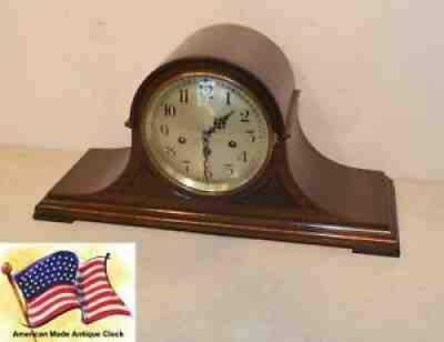 RESTORED SETH THOMAS CHIME NO. 74 - 1921 ANTIQUE CABINET CLOCK IN MAHOGANY