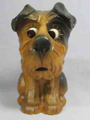 Oswald OSUHR Scottie Dog Clock. Patent 1926. Rotating eyes. In Good working C