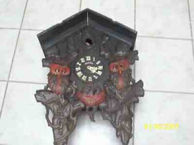 Huge POPPO CUCKOO CLOCK WITH WEAR AS-IS FOR PARTS Made in Japan