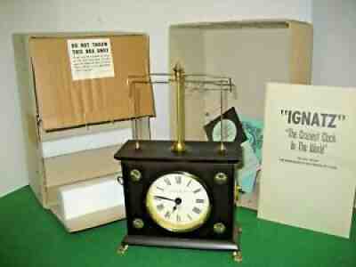 Horolovar Flying Pendulum Ignatz Clock Vintage Jerome & Co. in Box WorkingÂ 