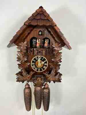 Genuine Black Forest 8-Day Musical Cuckoo Clock Moving Birds Hones 86442-4Tnu