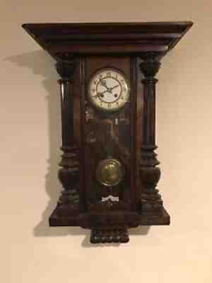 Antique German Schlenker & Kienzle Vienna Regulator Clock/Circa 1900-1905