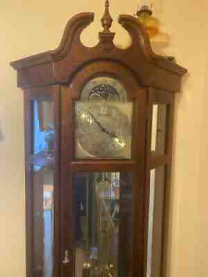 ridgeway grandfather clock curio style..6 shelves