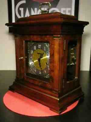 STUNNING VINTAGE HOWARD MILLER TRIPLE CHIME MANTLE CLOCK 8-DAY KEY WIND, WORKS !