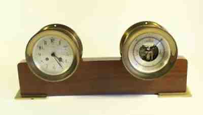 Nautical Brass Salem Ships Bell Clock & Barometer 8 Day Movement Germany