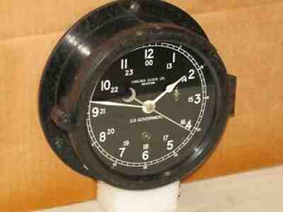 CHELSEA VINTAGE SHIPS CLOCK~6" DIAL U S NAVY 12 24 HOUR DIAL 1958 RESTORED