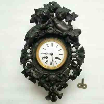 RARE Antique French Wall Clock Vincenti & Cie Medaille D'argent 1834 Sculptural