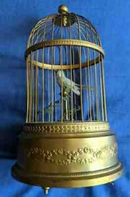 Bontems Mechanical Bird Cage With Singing Blue Bird