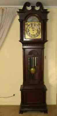Antique Tiffany & Co. 8' Tall Grandfather Clock Key Wind Moon Phase Westminster