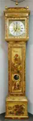 Rare Antique C1730 Collins Chertsey 8 Day Chinoiserie Grandfather Longcase Clock