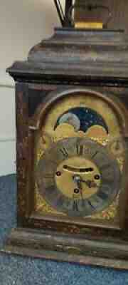 1720 Japanned quarter chiming table clock by Stephen Asselin of London.