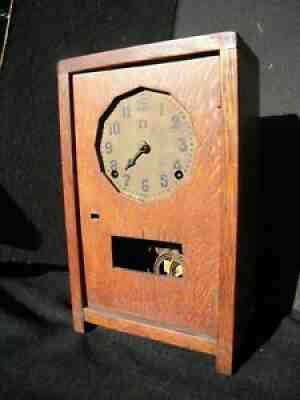 GENUINE ORIGINAL 1905 GUSTAV STICKLEY QUARTERSAWN MISSION STYLE OAK MANTLE CLOCK