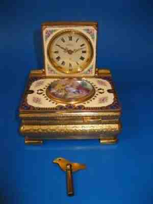 AUTOMATON ANGELUS SINGING BIRD BOX CLOCK ENAMELED AROUND 50s. ??? TO RESTORE
