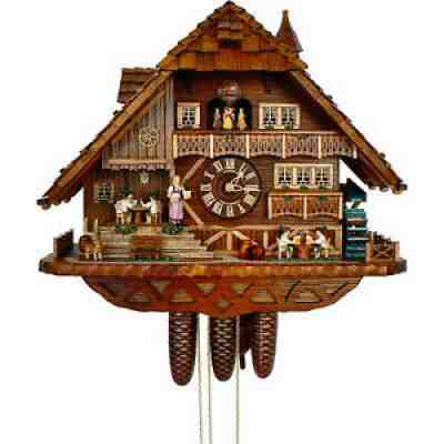 Original German Cuckoo Clock 8-day-movement Chalet-Style 52cm by Anton Schneide