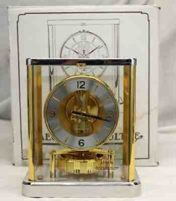 scarce Jaeger LeCoultre ATMOS Clock CAL. 540 BI-COLOR Mantel 1990's ORIGINAL BOX