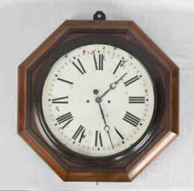 Atkins 30 day double fusee 18" dial gallery clock @ 1845 Original JJ Beals & Co.