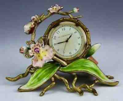 JAY STRONGWATER TARA ORCHID CLOCK NEW / USA MADE