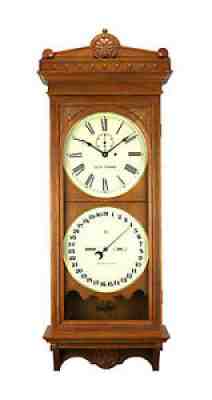 Seth Thomas Double Dial Perpetual Office Calendar Regulator #13 Wall Clock