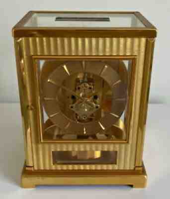 Beautiful! Serviced! 1956 Jaeger LeCoultre Baby Atmos *Tuxedo* Clock- Working!