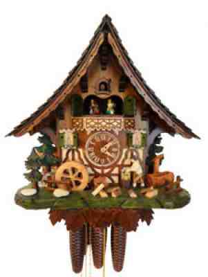 cuckoo clock black forest 8 day original hettich german music wood chopper new