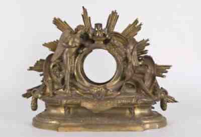 English gilt bronze fusee clock case only @ 1853 Original Cupid & Father Time