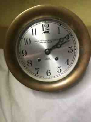 Chelsea Ships Bell Clock Sun Ship Building, 1940-1944, Excellent Condition!
