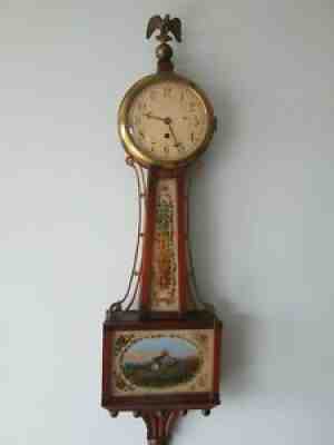 Vintage TIFFANY 3/4 Banjo Clock by CHELSEA minty, 8 days, original, keeps time
