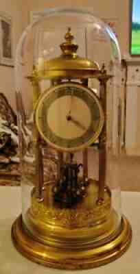 Large 400 day Torsion Foreign Anniversary Bandstand Antique Glass Dome Clock