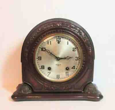 Antique Gilbert 1807 Mantel Clock in Fabulous Well Carved Wood Case 8 Day T&S