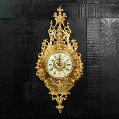 Japy Freres Antique French Baroque Cartel Wall Clock