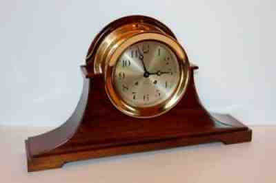CHELSEA ANTIQUE SHIPS BELL CLOCK WITH 6" DIAL RED BRASS CASE CA 1912 - RESTORED